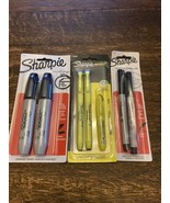 NEW Sharpie 2 Black Chisel Tip 2 Ultra Fine Permanent Markers &amp; Highligh... - $376.14 MXN