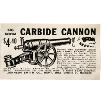 1960 Johnson Smith Co Carbide Cannon Advertisement Artillery Detroit DWF27 - $382.29 MXN