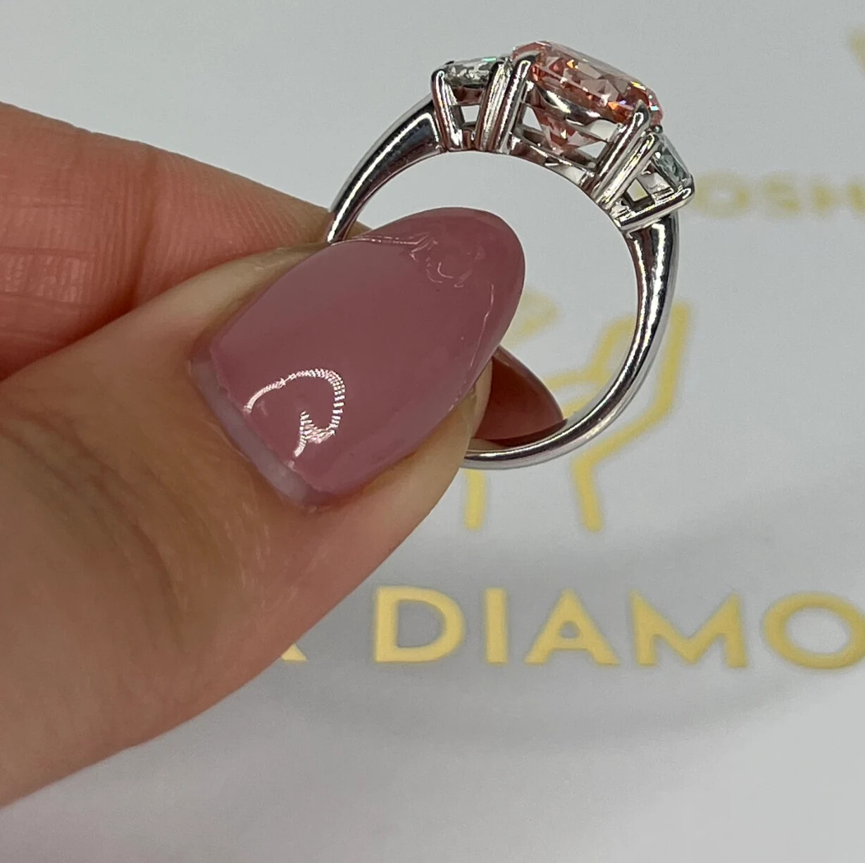 2.50 Ct IGI Certified Fancy Vivid Pink Color VS1 Round Ideal Cut Lab Grown Ring Item image 6