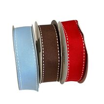 Stampin Up! Grosgrain Ribbon Double Stitched 3 Rolls Red/Bashful Blue/Ch... - $438.05 MXN