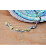925 Sterling Silver Dolphin Motif Fetish Link Chain Bracelet VTG 7.75&quot; B... - €66,25 EUR