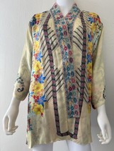 Johnny Was Kimono Bonian 100% Silk Floral Embroidered Size Medium NWT - £216.94 GBP