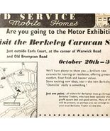 1954 Berkeley Caravan Autoshow Expo Earls Court Advertisement Automobili... - $28.01 CAD