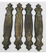 Vintage 1973 Lot Four (4) JB JayBee 358 Burnished Brass Drawer Pull Back... - $18.49