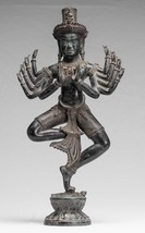 Antik Khmer Stil Bronze Post-Bayon Ardhaparyanka Shiva - 10 Arme - 55cm/55.9cm - £792.80 GBP