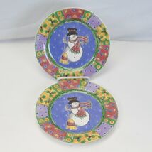 Sango Sweet Shoppe Christmas Salad Plates 7-7/8" Lot of 2 Xmas - $6.85