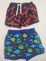 Old Navy Infant Boys Swim Trunks 0-3 Months Unlined Shark Crab Print Lot Of 2 - £12.57 GBP