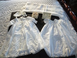 3-Pc. Madonna by HADDAD Cristening/Baptism Outfit w/Blanket &amp; 2 pair BABY SHOES - £39.38 GBP
