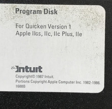 Vtg 1987 Quicken Intuit Program Floppy Disk Version 1 - £783.64 GBP