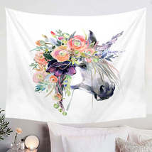 Floral Head Unicorn Tapestry - $24.90+