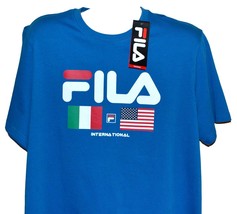Fila Blue Logo Design Cotton Mens T- Shirt Size XL NEW - £25.92 GBP