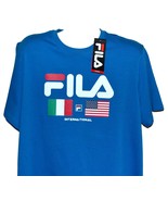Fila Blue Logo Design Cotton Mens T- Shirt Size XL NEW - £25.62 GBP