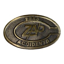 Vintage K-Products ZAP Zero Accidents Award Brass Tone Belt Buckle *Rare HTF - £19.98 GBP