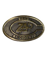 Vintage K-Products ZAP Zero Accidents Award Brass Tone Belt Buckle *Rare... - $25.00