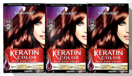 (3 Ct) Schwarzkopf Keratin Color Rich Even 5.6 Warm Mahogany Permanent Color - £30.53 GBP