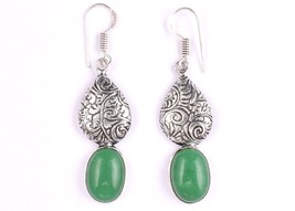 Main 925 Argent Sterling Tourmaline Pierre Précieuse Femme Pendantes Oreilles - £35.93 GBP+