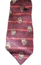 Mondo diMarco Mens Red Black Silk Made in Italy Neck Tie Necktie - £3.92 GBP