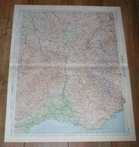 1955 Vintage Map Of Southeastern France Lyon Marseille Alps / Scale 1:1,000,000 - £22.92 GBP