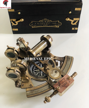 NauticalMart J. Scott London Brass Antique Sextant with Box, Nautical Ma... - £124.31 GBP