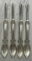 1847 Rogers Bros A1 Silver Plate Monogram “B” Nut Lobster Snail Pick Set of 4 - £14.91 GBP