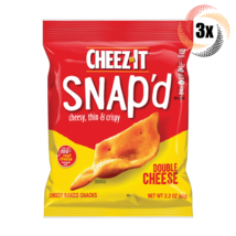 3x Bags Cheez-It Snap&#39;d Double Cheese Cracker Chips Baked Snacks 2.2oz - £12.09 GBP