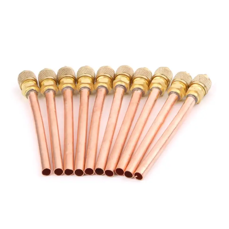 House Home 10pcs Air Conditioner Refrigeration Access Valves 6mm OD Copper Tube  - £19.75 GBP