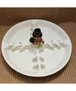 Vanson T J Maxx Snowman Divided Tray Serving Platter Crackle Finish - £22.01 GBP