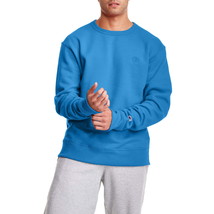 Champion Men&#39;s Powerblend Fleece Crewneck C Logo Sweatshirt in Blue Jay-2XL - £22.41 GBP