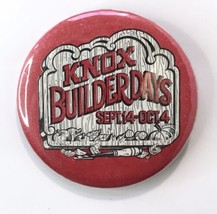 Vintage Button Pin KNOX BUILDER DAY Sept 14 - Oct 4 Red White 2.25&quot; - $12.00