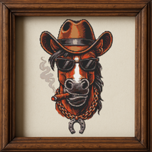 A horse in a fashionable hat - Cross-stitch pattern PDF - Instant download - $5.00