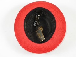 Men's Bruno Capelo Hollywood 2-Tone Straw Style Fedora Hat HW795 Black/Red image 5
