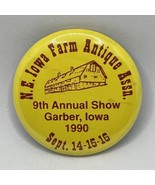 1990 Northeast Iowa Farm Antique Show Garber Iowa Pinback Button Pin - $5.95