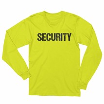 Security T-Shirt Mens Neon Long Sleeve Tee Staff Event Shirt Guard Bouncer - £15.97 GBP+