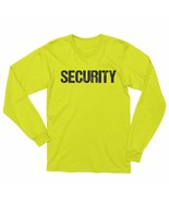 Security T-Shirt Mens Neon Long Sleeve Tee Staff Event Shirt Guard Bouncer - £15.74 GBP+