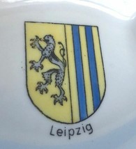 Vintage Ashtray Leipzig Germany Bauer &amp; Lehmann Coat of Arms Ash Tray White - £16.27 GBP