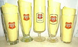 5 Haake Beck Bremen German Beer Glasses - £11.92 GBP