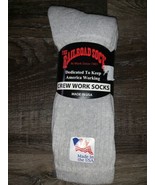 Railroad Sock ~ 3-Pair Gray Socks Crew  USA ~ Sock Size 10-13 Shoe Size ... - £11.44 GBP