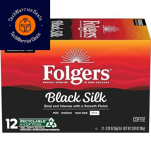 Folgers Black Silk Dark Roast Coffee, 12 Keurig K-Cup 12 Count (Pack of 1)  - $23.74