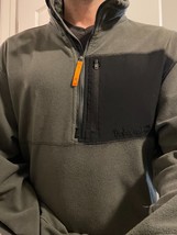 Timberland Pullover Mens XL Black Zip Long Sleeve Fleece Utility Pocket - $16.18