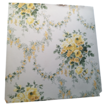 Vintage Wallpaper Sample Sheet Yellow Flower Rose Pattern Craft Supply D... - £7.94 GBP