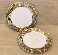 Sakura Jungle Animals dinner plates set of 3 Stephanie Stouffer discontinued - $25.00