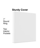 Staples 1&quot; Simply View Binders with Round Rings White 12/Pack 23735/21684 - £70.81 GBP