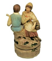 Vintage Music Box Plastic Figure Romantic Couple Revolving Hong Kong - £15.97 GBP