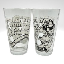 Rahr &amp; Sons Hold My Girlfriend While I Kiss Your Beer Drink Glasses Set Of 2 VTG - £19.35 GBP