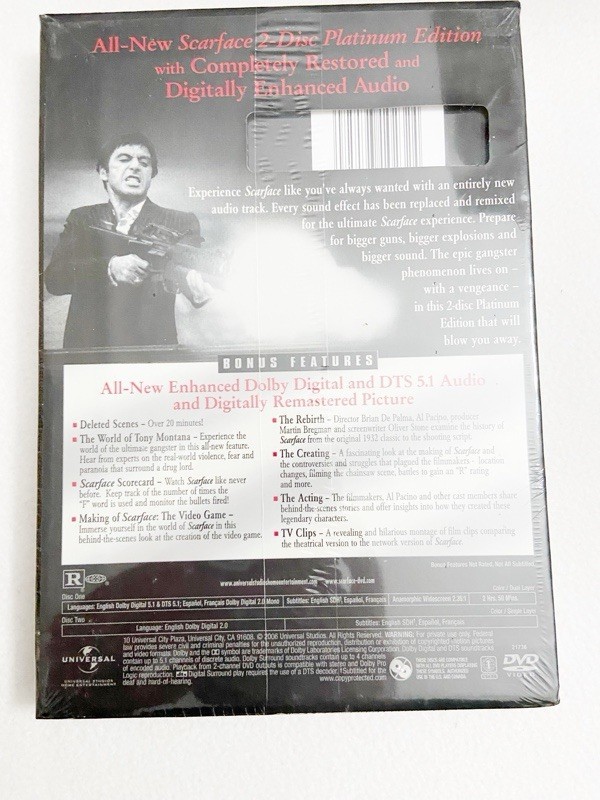 (NEW) Scarface (DVD, 2006, 2-Disc Set, Platinum Edition) Al Pacino Brian DePalma Item image 2