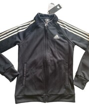 Adidas Full Zip Track Jacket Black White 3-Stripe Womens Size S NWT image 3
