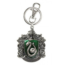 Harry Potter House of Slytherin Crest Logo Colored Pewter Key Ring Key Chain NEW - £6.86 GBP