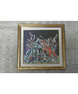 Thailand Silk Painting Mythology 25x25cm (shipped without frame) /4 - €56,09 EUR