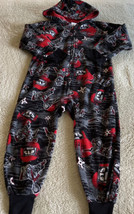 Childrens Place Boys Black Gray Red Ninja Hooded Fleece Long Sleeve Pajamas XS 4 - $12.25