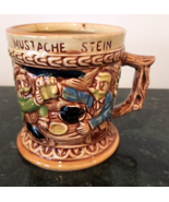 Vintage Mustache Stein Mug Cup Men Drinking Deer Forest Made in Japan Co... - £15.03 GBP